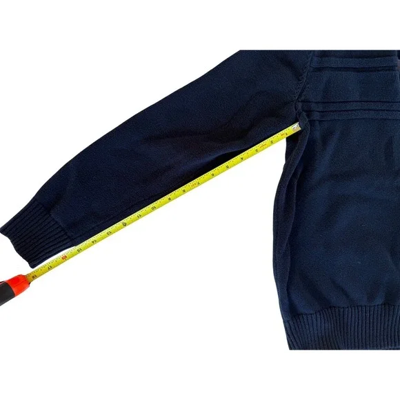 Dockers Mens Quarter Zip Pullover Sweater S/P Small Blue Cotton Knit Ribbed - Picture 2 of 6